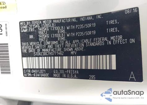 2017 Toyota Sienna Se 8 Passenger from USA, damaged, VIN 5TDXZ3DC7HS771462